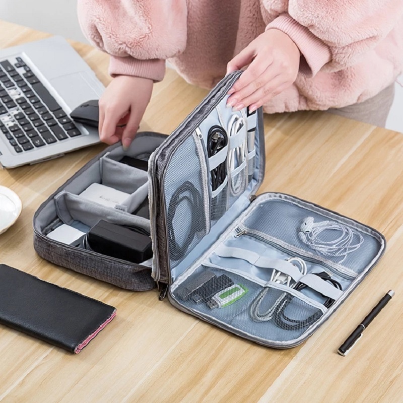 Double-Layer Travel Electronics Organizer Case - Image 6