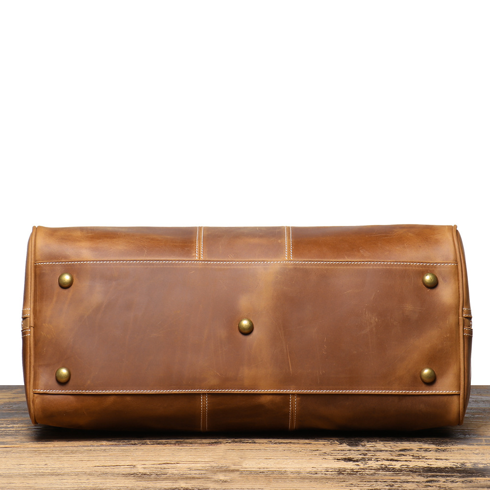 Vintage Cowhide Leather Weekender Travel Bag - Image 5