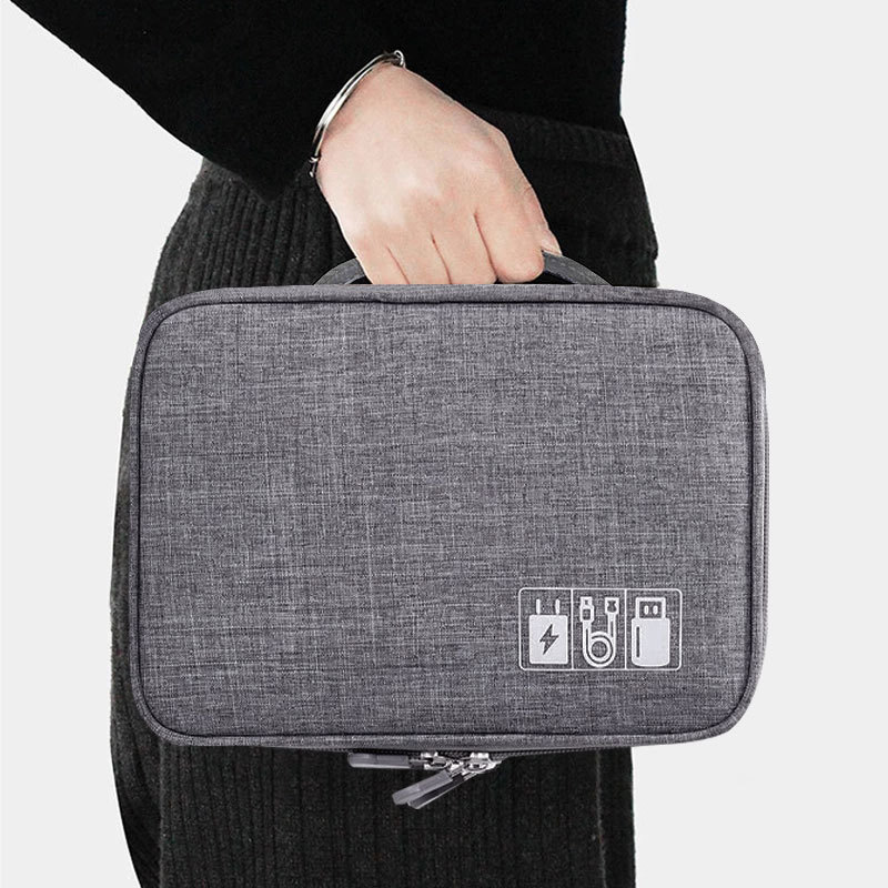Double-Layer Travel Electronics Organizer Case - Image 3