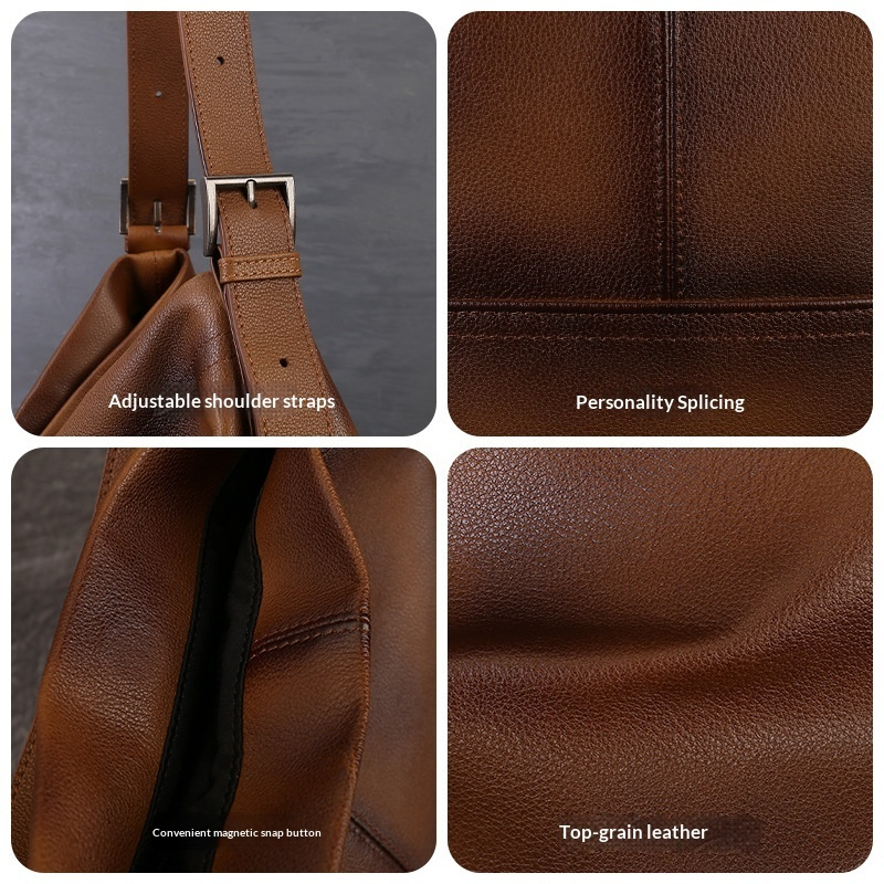 Women’s Vintage Top-Grain Cowhide Shoulder Bag - Image 4