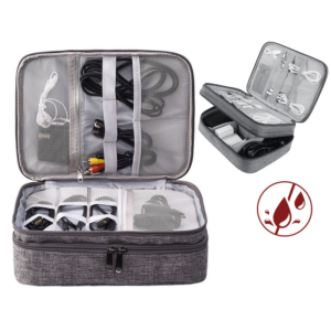 Double-Layer Travel Electronics Organizer Case