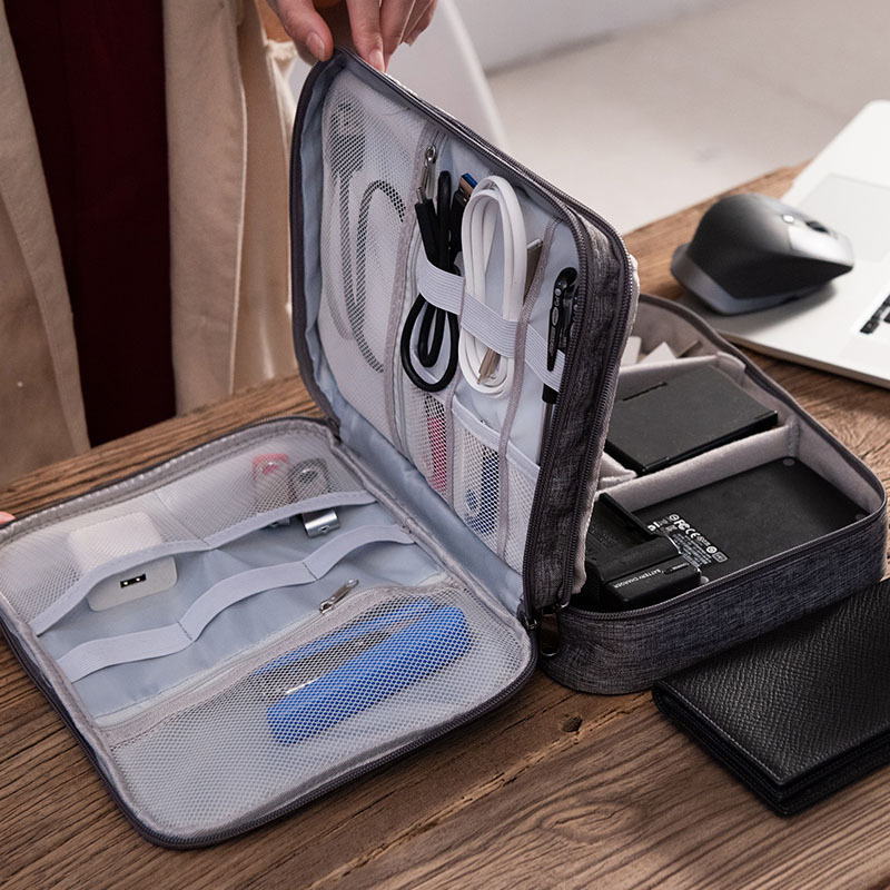 Double-Layer Travel Electronics Organizer Case - Image 4