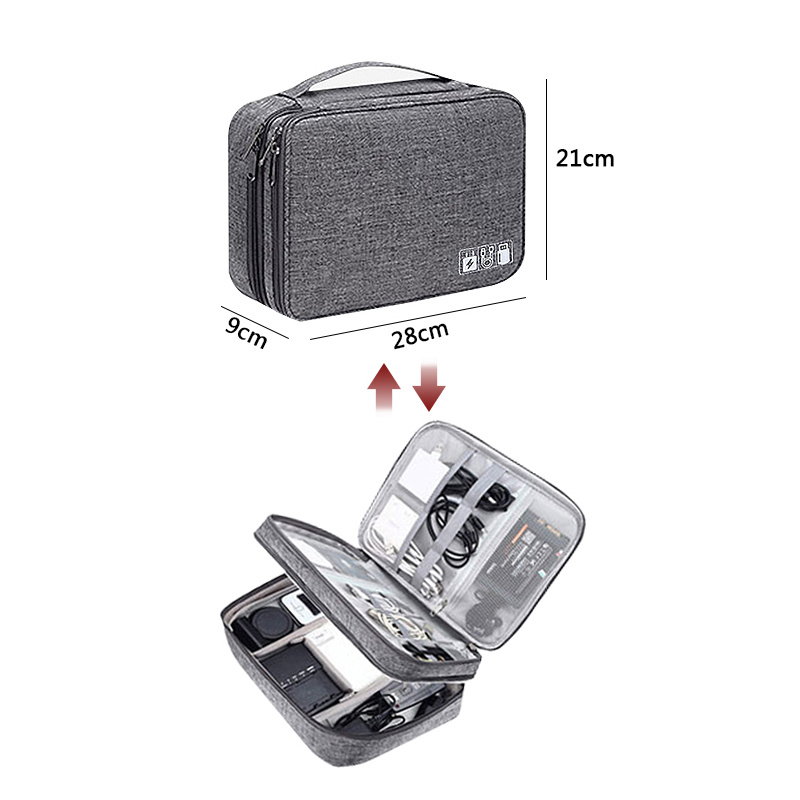 Double-Layer Travel Electronics Organizer Case - Image 7