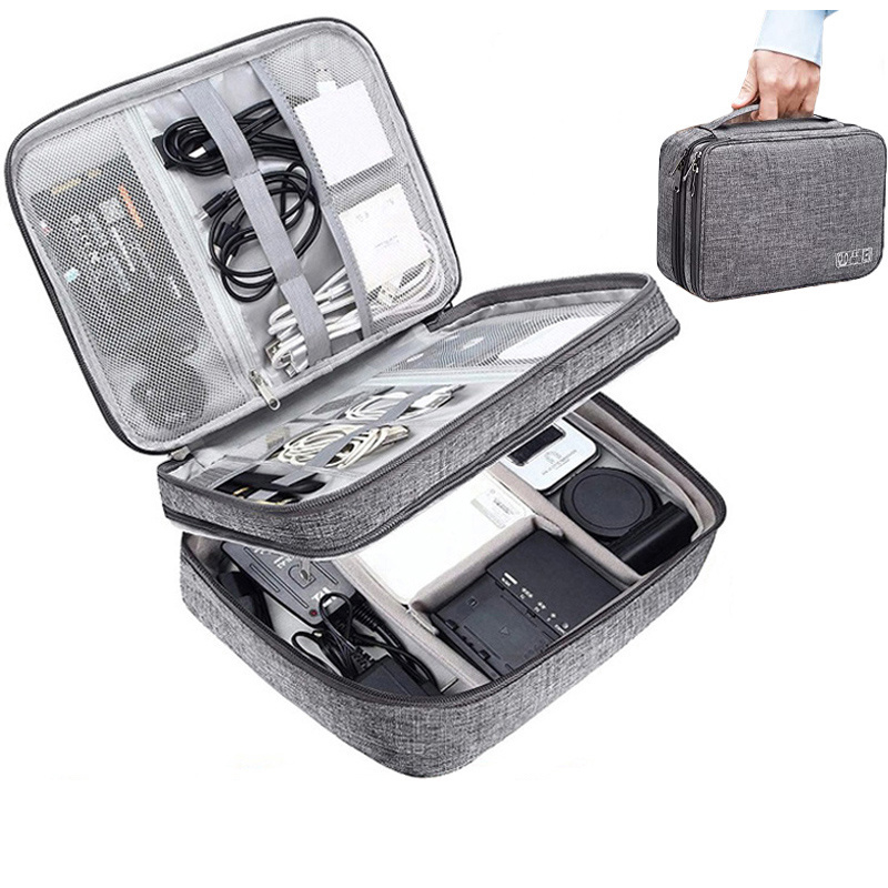 Double-Layer Travel Electronics Organizer Case - Image 2