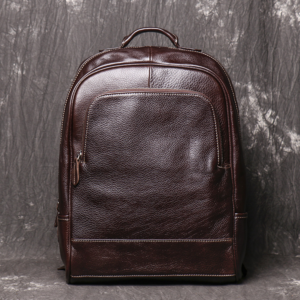 Men's Premium Cowhide Leather Travel Backpack – Large Capacity 15.6" Laptop Bag